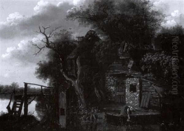 Figures By An Old Mill - view 1