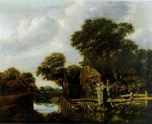Paysage De Riviere Avec Une Maison Hollandaise Paysage De Riviere Avec Une Maison Hollandaise