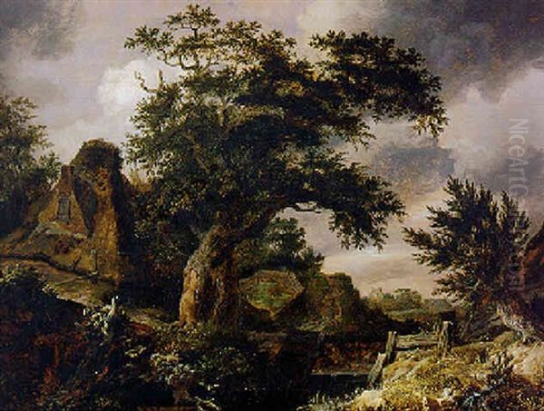 Landscape With A Thatched Roof Cottage - view 1