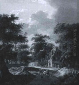 Paysage Avec Une Ferme, Des Bergers Et Leurs Troupeaux by Cornelis Gerritsz Decker