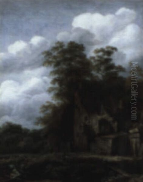 Landscape With An Old Cottage By A Stream - view 1