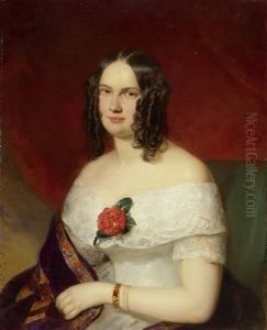 Dame Mit Einer Kamelie Am Dekollete