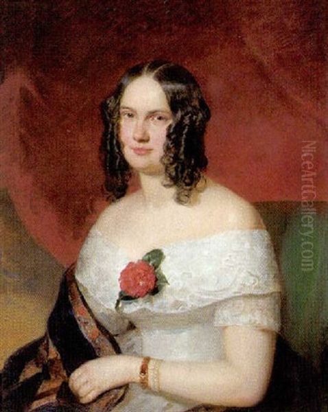 Bildnis Einer Dame Mit Rose Am Dekoltee - view 1