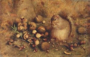 Squirrel With Nuts by Johann Stephan Decker