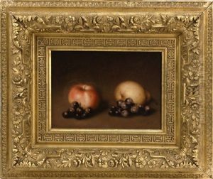 Still Life Of Apples And Grapes by Joseph Decker