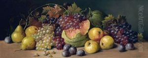 Still Life With Watermelon, Grapes, Pears And Plums