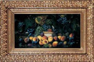 Still Life With Grapes And Peaches by Joseph Decker