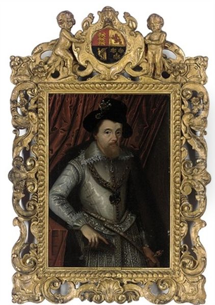 Portrait Of King James Vi Of Scotland, James I Of England In A White Doublet And Lace Collar - view 1