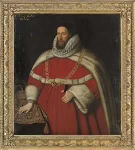 Portrait Of Sir Henry Hobart, Lord Chief Justice, Of Blickling Hall, In A Red Robe, White Fur Cloak, And Black Scull-cap