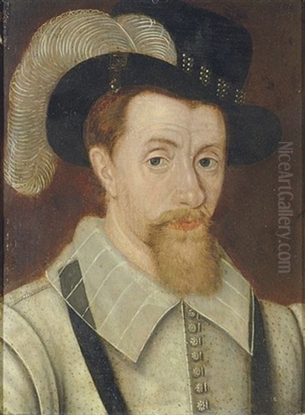 Portrait Of King James I In A Plumed Hat - view 1