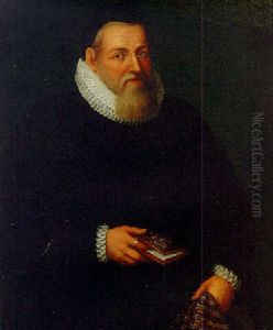 Portrait Of A Gentleman In A Black Coat With White Ruff, Holding A Book And Gloves