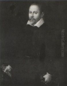 Portrait Of Thomas Papillon Wearing A Dark Coat With A Lace Collar Portrait Of Thomas Papillon Wearing A Dark Coat With A Lace Collar