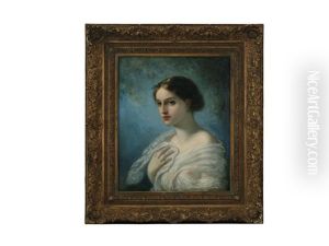 Young Girl Wearing A Veil by Pierre Joseph Dedreux-Dorcy