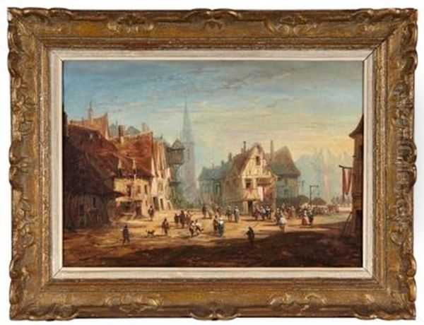 Scene Animee Sur La Place De Rouen - view 1