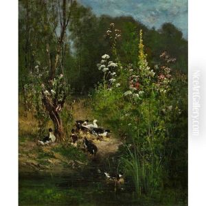 Enten Am Ufer by Alexandre Defaux