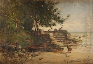 Bord De Mer En Normandie by Alexandre Defaux