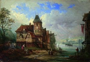 Idyllische Stadt Am Wasser