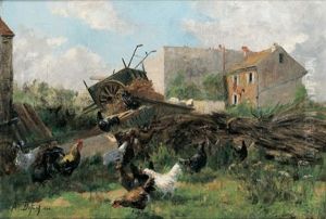Huhner Am Bauernhof by Alexandre Defaux
