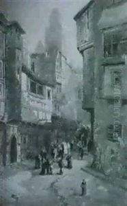 Figures In A Street Midday by Alexandre Defaux
