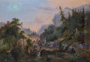 Le Passage Du Defile by Jean-Joseph-Jules Defer