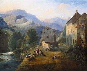 Le Peintre Sur Le Motif by Jean-Joseph-Jules Defer