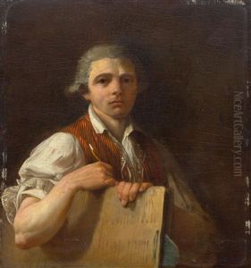 Head And Shoulders Portrait Of An Artist by Leonard Defrance