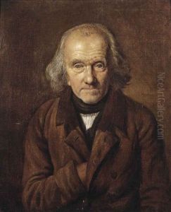 Self-portrait Of The Artist, Half-length, In A Brown Coat And A White Chemise