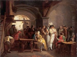 Officers Recruiting In An Inn by Leonard Defrance