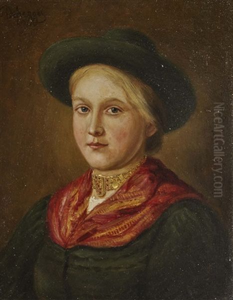 Girl With Hat And Necklace - view 1
