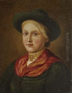 Girl With Hat And Necklace