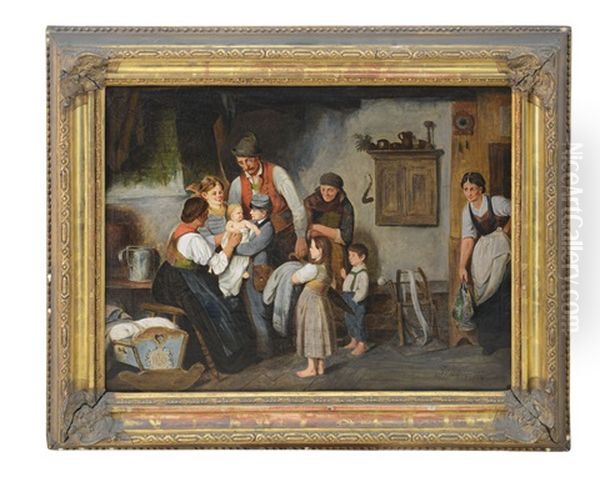 Scena D'interno Con Riunione Famigliare - view 1