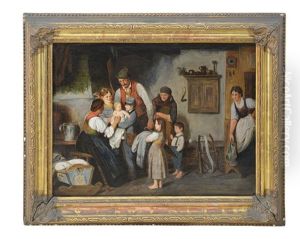 Scena D'interno Con Riunione Famigliare by Franz Von Defregger