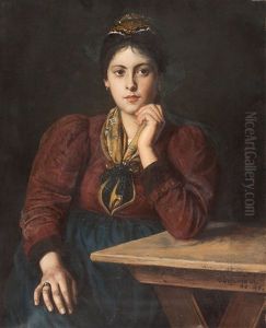 Bildnis Eines Jungen Madchens by Franz Von Defregger