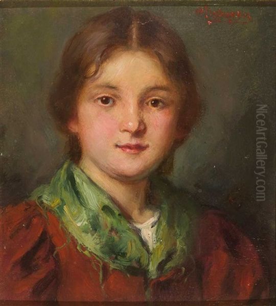 Portrait Eines Dirndls Mit Grunem Halstuch - view 1
