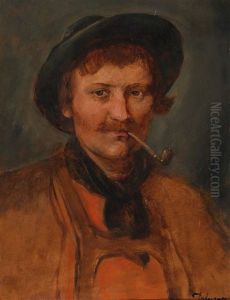 Young Farmer With Hat And Pipe