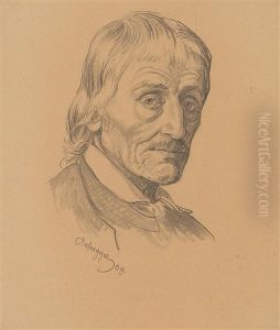 A Portrait Study Of A Man by Franz Von Defregger