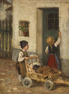 Der Kranke Dackel by Franz Von Defregger