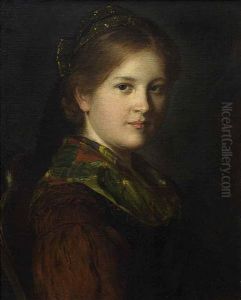 Portrat Eines Tiroler Madchens by Franz Von Defregger