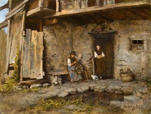 Moarhausl Bei Dolsach (lienz) by Franz Von Defregger