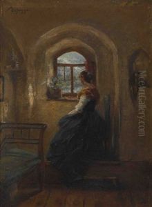 Junge Frau Am Fenster Junge Frau Am Fenster