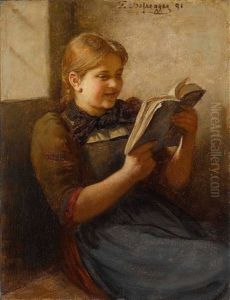 Lesendes Madchen by Franz Von Defregger