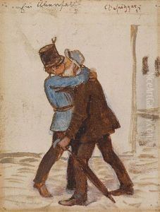 Ein Uberfall by Franz Von Defregger