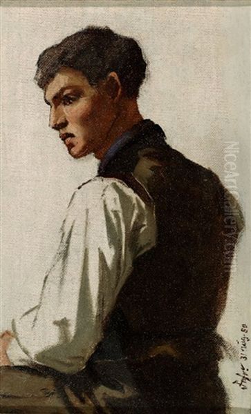 Ein Junger Mann Im Profil Von Links (study) - view 1