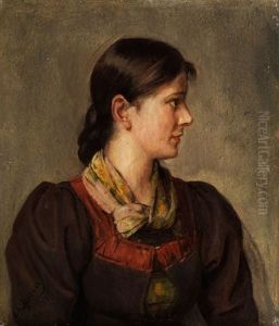 Bildnis Eines Jungen Bauernmadchens by Franz Von Defregger