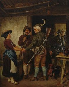 Abschied Der Jager Von Der Sennerin by Franz Von Defregger