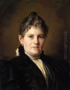 Bildnis Frau Von Hauberrisser, Geb. Hauberrisser by Franz Von Defregger