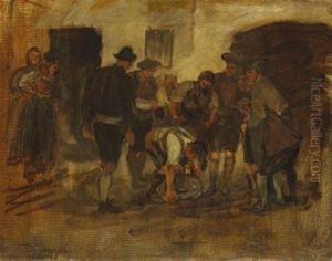 Die Kraftprobe by Franz Von Defregger