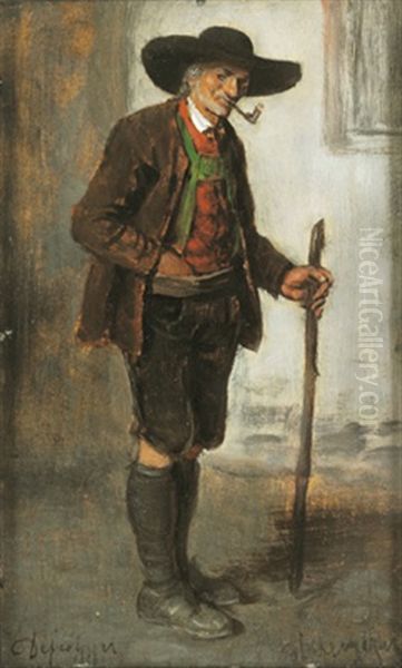Stehender Bauer Mit Stock - view 1