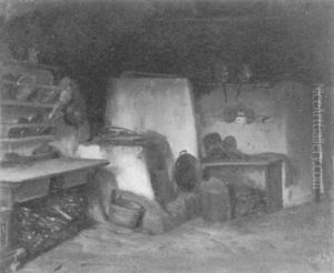 Bauernkuche (interieur) by Franz Von Defregger