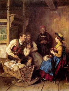 Auf Besuch by Franz Von Defregger